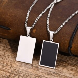 Collier pendentif pour hommes de type géométrique en acier inoxydable et imperméable