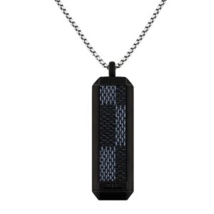 Collier #Bulova avec pendentif en acier inoxydable 18 carats