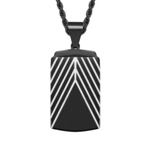 Collier avec pendentif carré en acier inoxydable